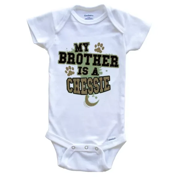 Baby Bodysuit BELLA CANVAS My Brother Is A Chessie Funny Dog One Piece Baby Bodysuit