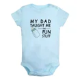 thumbnail image 1 of Baby Bodysuit BELLA CANVAS My Dad Taught Me Fun Stuff Funny Print Baby Bodysuits Infant Newborn Rompers, 1 of 3
