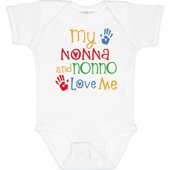 Baby Bodysuit BELLA CANVAS My Nonna And Nonno Love Me Grandchild Baby Bodysuit Loves Grandkids