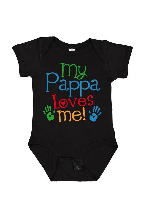 Baby Bodysuit BELLA CANVAS My Pappa Loves Me Outfit Baby Bodysuit Childs From Grandchild Boys