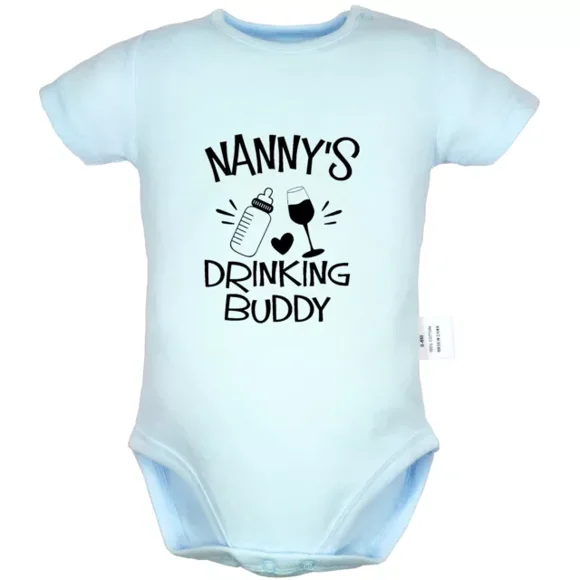 Baby Bodysuit BELLA CANVAS Nanny'S Drinking Buddy Humor Slogan Baby Bodysuit Newborn Romper Outfits