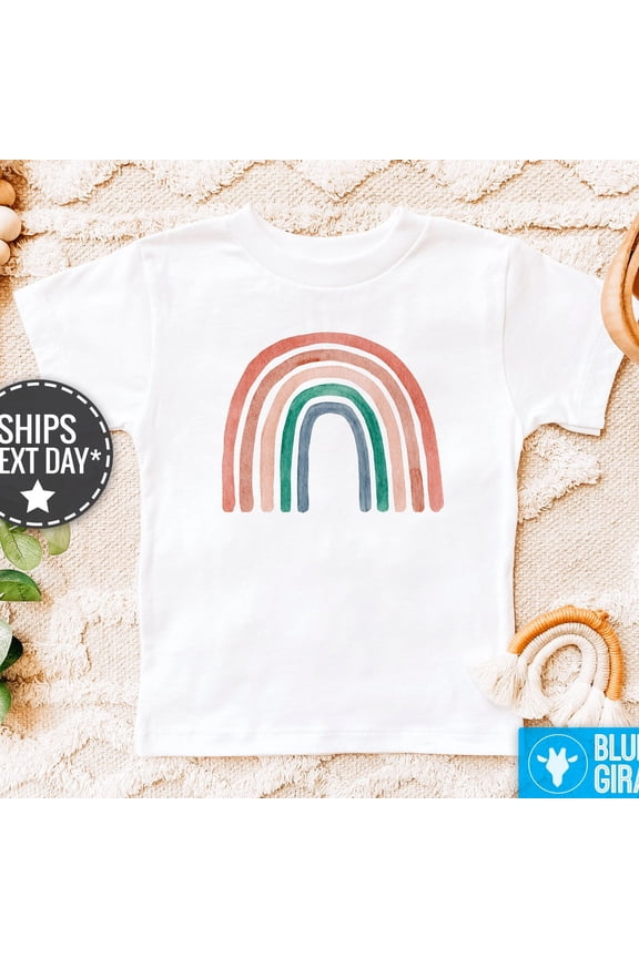 Baby Bodysuit BELLA CANVAS Neutral Colorful Rainbow Baby Tee, Rainbow Baby Boy Shirt, Brown Rainbow Kids Tee, Earth Toned Rainbow Shirt