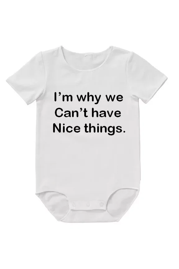 Baby Bodysuit BELLA CANVAS Nice Things Funny Bodysuit Baby Romper Cute Mum Dad Aunty Uncle Boy Clothing