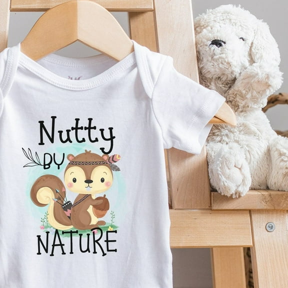 Baby Bodysuit BELLA CANVAS Nutty By Nature, Funny Baby Bodysuit, Woodland, Forest Friends, Baby Animal, Baby Girl Outfit, Baby Boy Outfit, Wild One, Onesie