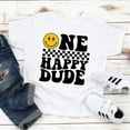 thumbnail image 1 of Baby Bodysuit BELLA CANVAS One Happy Dude Birthday Shirt, Boy First Birthday Tshirt, Happy Face 1St Birthday Tee, Retro First Birthday Onesie Smiley Birthday Boy Gift, 1 of 3