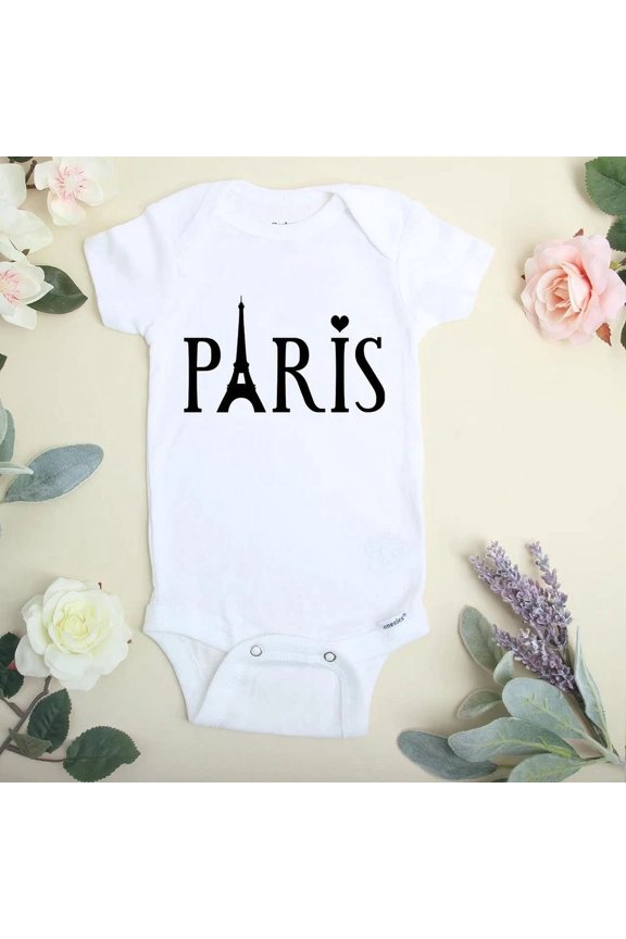 Baby Bodysuit BELLA CANVAS Paris French France Themed Baby Bodysuit Coming Home Outfit