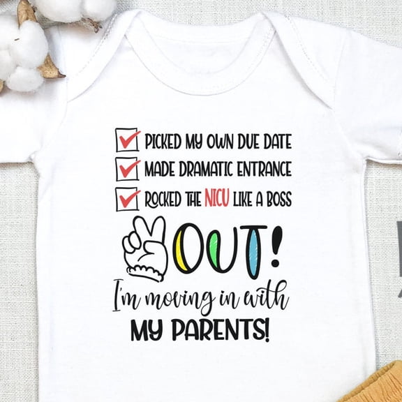 Baby Bodysuit BELLA CANVAS Picked My Own Due Date, Peace Out Nicu, Nicu Baby, Going Home Outfit, Preemie Baby Gift, Going Home, Rainbow Baby, Onesie
