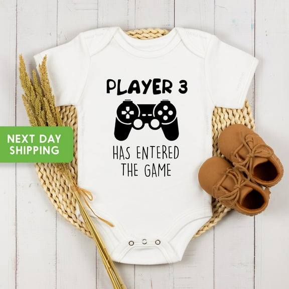 Baby Bodysuit BELLA CANVAS Player 3 Has Entered The Game Onesie Funny Pregnancy Reveal, Baby Announcement, Gamer Baby Bodysuit, Funny Baby Onesie Cute Baby Bodysuit