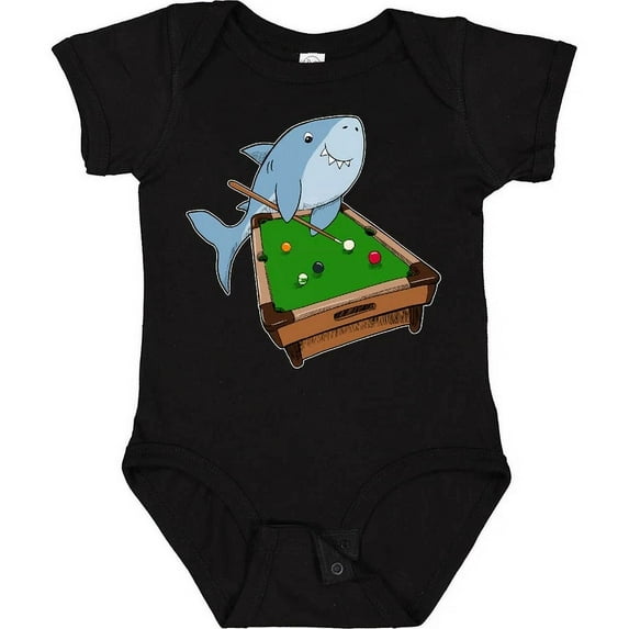 Baby Bodysuit BELLA CANVAS Pool Shark Baby Bodysuit Billiards Pun Cute Cue Humor Week Ocean Kids