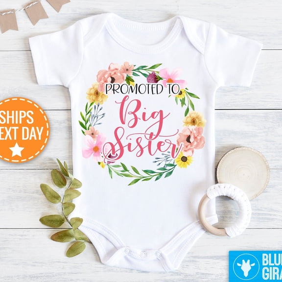 Baby Bodysuit BELLA CANVAS Promoted To Big Sister Onesie, Big Sister Pregnancy Announcement Shirt, Big Sister Shirt, Sister Baby Clothes