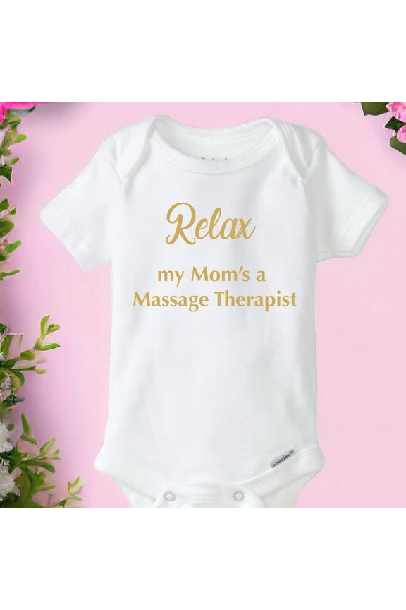 Baby Bodysuit BELLA CANVAS Relax My Mom'S A Massage Therapist, Message Therapist Baby Onesie, Job Onesie, My Mom'S A Massage Therapist, Baby Shower Gift, Funny Shirt