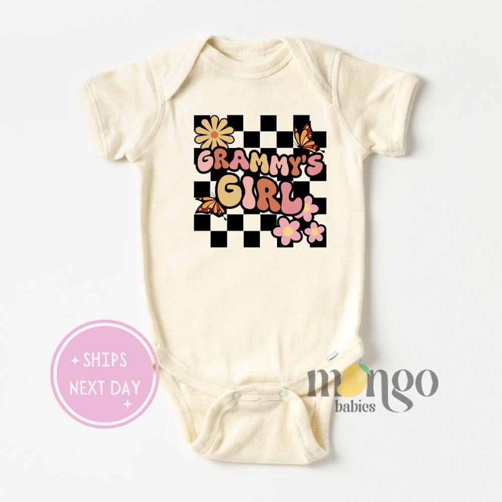 Baby Bodysuit BELLA CANVAS Retro Baby Onesies Grammy'S Girl Baby ...