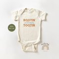 thumbnail image 1 of Baby Bodysuit BELLA CANVAS Rootin And Most Definitely Tootin Baby Bodysuit, Funny Baby Onesie, Rodeo Baby Gift, New Cowboy Baby Onesie, Western Baby Bodysuit, 1 of 3