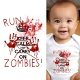 thumbnail image 1 of Baby Bodysuit BELLA CANVAS Run Zombies Baby Clothes For Infant Boys And Girls Baby Bodysuit, 1 of 3