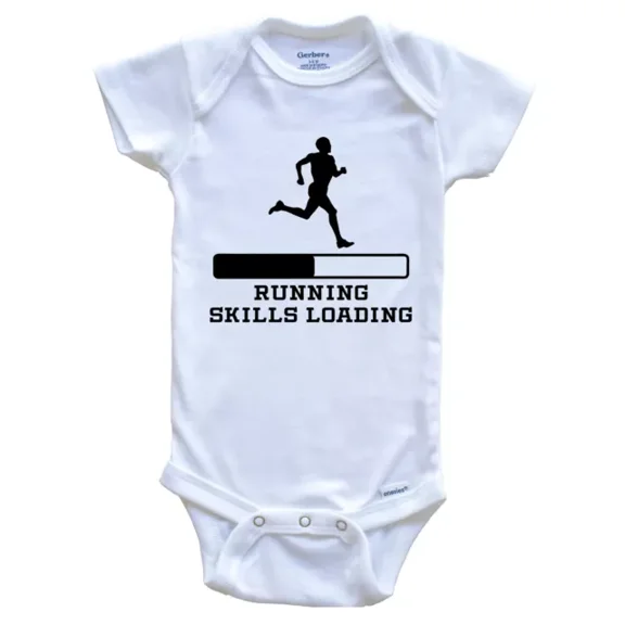Baby Bodysuit BELLA CANVAS Running Skills Loading Funny Runner Humor One Piece Baby Bodysuit