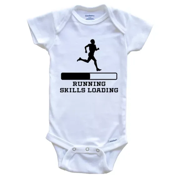 Baby Bodysuit BELLA CANVAS Running Skills Loading Funny Runner Humor One Piece Baby Bodysuit