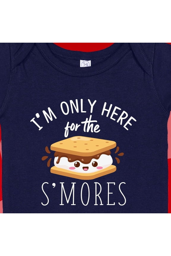 Baby Bodysuit BELLA CANVAS I'M Only Here For The S'Mores Baby Bodysuit Infant Onesie T-Shirt, Camping Themed Baby Shower, I Love You Smore, Cute Mountain Baby