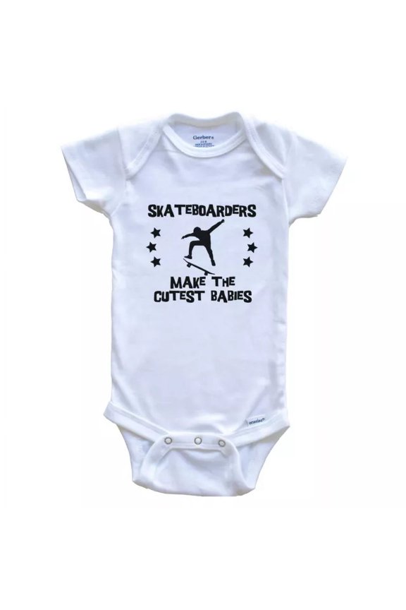 Baby Bodysuit BELLA CANVAS Skateboarders Make The Cutest Babies Funny Skateboarding Baby Bodysuit
