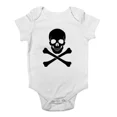 thumbnail image 1 of Baby Bodysuit BELLA CANVAS Skull And Crossbones Gothic Boys And Girls Baby Grow Vest Bodysuit, 1 of 3