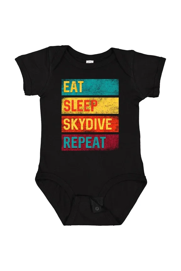 Baby Bodysuit BELLA CANVAS Skydiving Eat Sleep Skydive Repeat Infant Creeper Skydiver Instructor