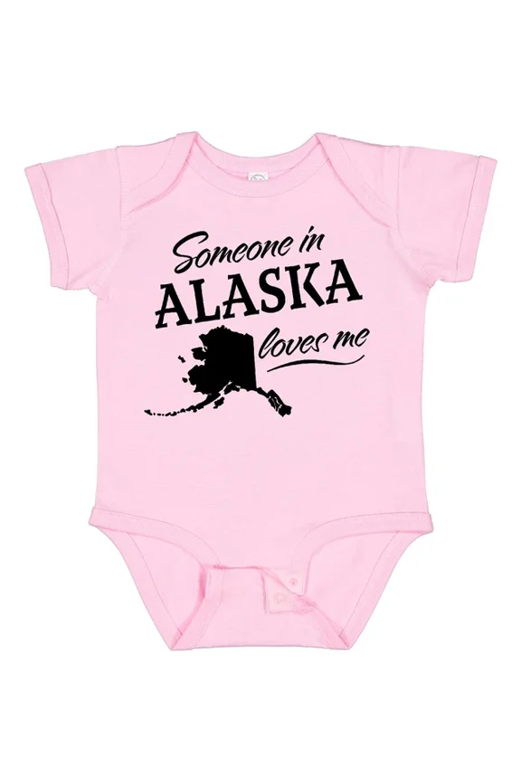 Baby Bodysuit BELLA CANVAS Someone In Alaska Loves Me Baby Bodysuit State Home Family Kids Love