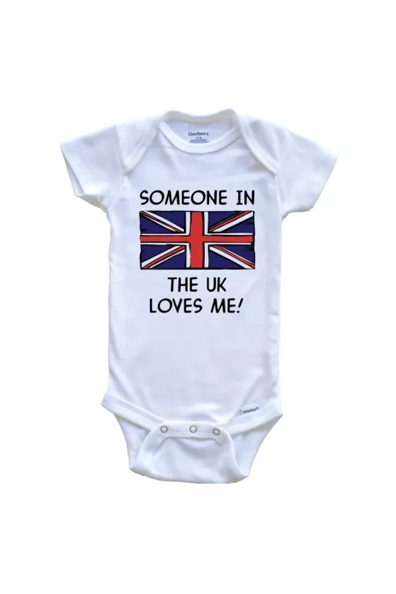 Baby Bodysuit BELLA CANVAS Someone In The Uk Loves Me British Flag One Piece Baby Bodysuit