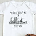 thumbnail image 1 of Baby Bodysuit BELLA CANVAS Someone Loves Me In Chicago, Made In Chicago Baby, Baby Boy Outfit, Gift For New Baby, Illinois Baby, Kids Shirt, Onesie, 1 of 3