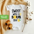 thumbnail image 1 of Baby Bodysuit BELLA CANVAS Sweet With A Sour Side Baby Onesie Funny Lemon Kids T-Shirt, Baby Shower Gift, Cute Baby , Funny Lemon Baby Onesie, 1 of 3