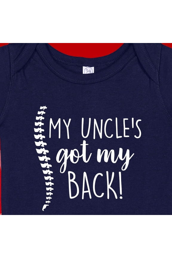 Baby Bodysuit BELLA CANVAS Uncle Chiropractor Baby Gift My Uncle'S Got My Back Chiro Onesie Bodysuit Kids T-Shirt, Funny Chiropractor Uncle Gift, Baby Reveal