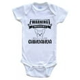 thumbnail image 1 of Baby Bodysuit BELLA CANVAS Warning Protected By A Chihuahua Funny Cute Dog Breed Baby Bodysuit, 1 of 3