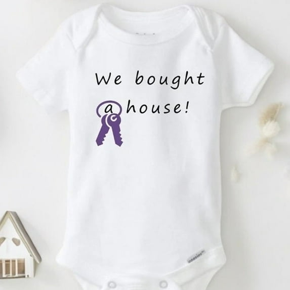 Baby Bodysuit BELLA CANVAS We Bought A House! Baby Onesie, Baby Shower Housewarming Gift, New Home Announcement Baby Bodysuit We Are Moving
