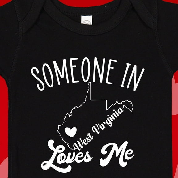 Baby Bodysuit BELLA CANVAS West Virginia Baby Bodysuit, Someone Loves Me In West Virginia Onesie Shirt, Somebody, Long Distance Newborn Gift Clothes, Cute Wv Outfit