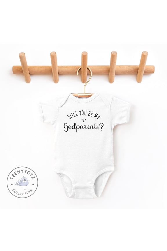 Baby Bodysuit BELLA CANVAS Will You Be My Godparents Bodysuit, Cute Baby Bodysuit, Funny Baby Clothes, Baby Shower Gift