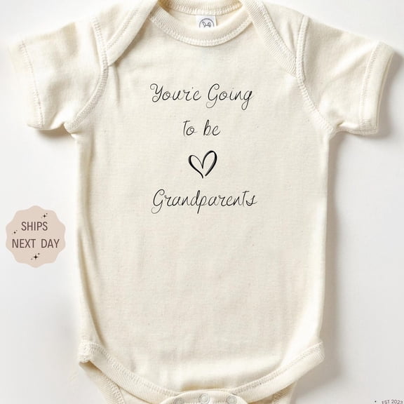 Baby Bodysuit BELLA CANVAS Your'E Going To Be Grandparents Onesie - Funny Announcement Bodysuit - Cute Natural Baby Onesie Pregnancy Announcement Bodysuit