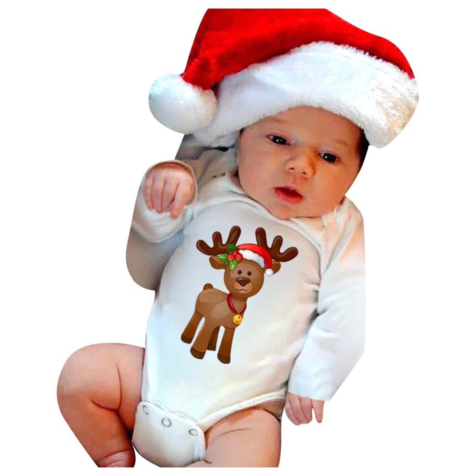 Baby Bodysuit Boy Funny Letter Print Romper Baby Jumpsuit Christmas