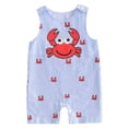 thumbnail image 1 of Baby Bodysuit Boy Girl Clothes Soft Newborn Infant Outfit for 0-3 Months Baby Newborn Baby Boys Sleeveless Seersucker Romper Straps Overalls Jumpsuit Summer Smocked Clothes, 1 of 6