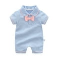 thumbnail image 1 of Baby Bodysuit Boys Bow Short Sleeve Outsie Banquet Wedding Jumpsuit Clothes Baby Girl Romper B 3 Months-6 Months, 1 of 6