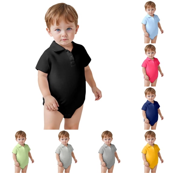 Baby Bodysuit Casual Summer Outfit Basic Solid Color Short Sleeve Romper Beach School Party Toddler Clothes 3 24 Months Baby Take Home Outfits Girl Outfits Dark Girls Clothes Baby