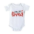 Baby Bodysuit Girl Boys Girls Short Sleeve Valentine's Day Letter Print