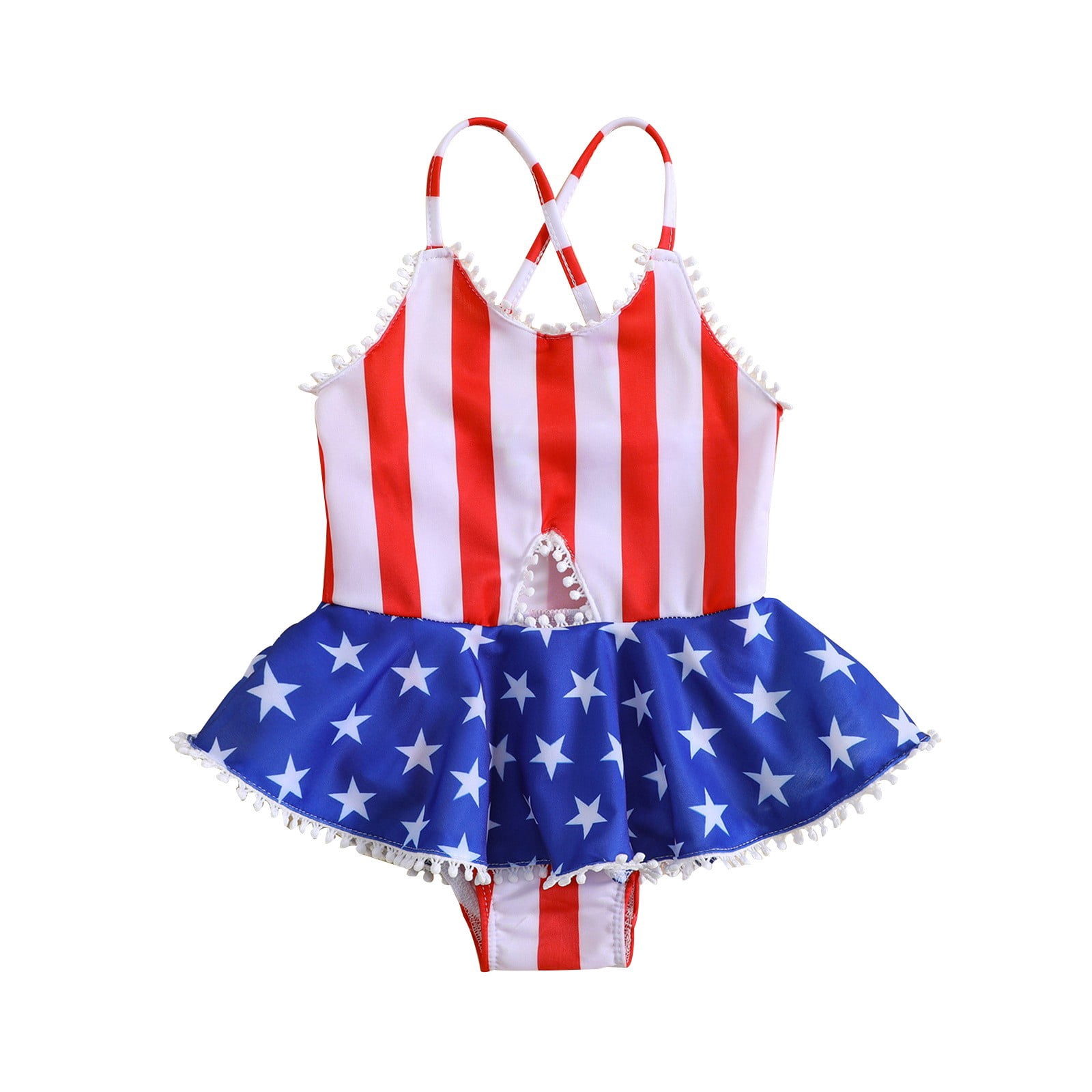 Baby Bodysuit Girl Summer Jumpsuit American Independence Day 4Th Of