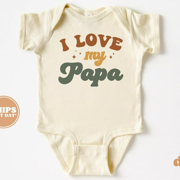 Baby Bodysuit, I Love My Papa Bodysuit, Grandpa'S Baby Retro Baby Bodysuit Cute Baby Onesie, BABY BODYSUIT LAT 4424