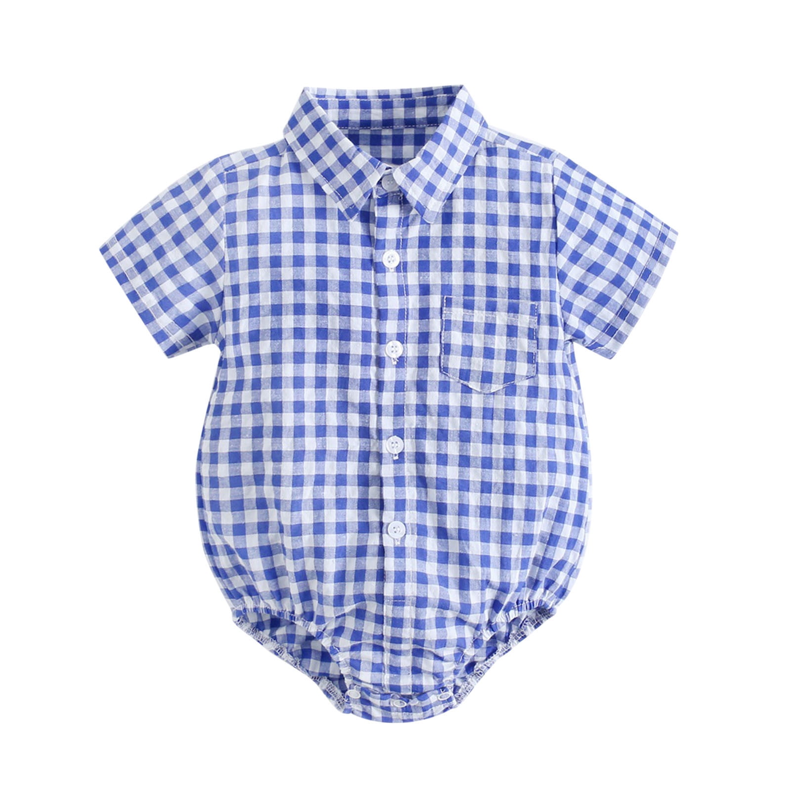 Baby Bodysuit Newborn Baby Boy Girl Clothes Checkered TShirt Bubble