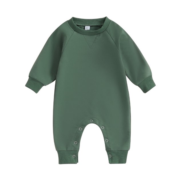 Baby Bodysuit Newborn Baby Boy Girl Fleece Romper Solid Color Long