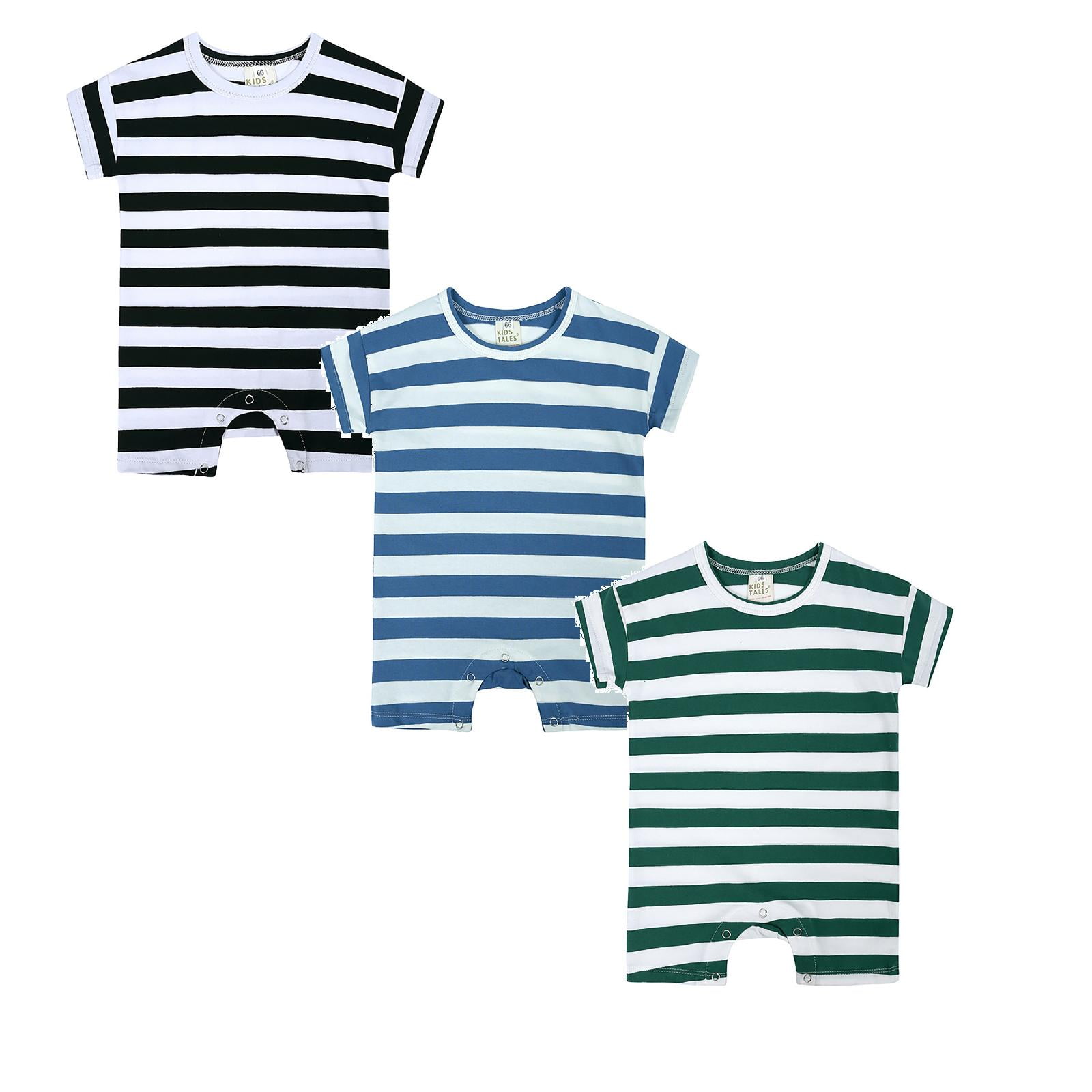 Baby Bodysuit Romper Pajamas Jumpsuit Thin Striped Bodysuits Gender Neutral Baby Clothes 6-9 Months