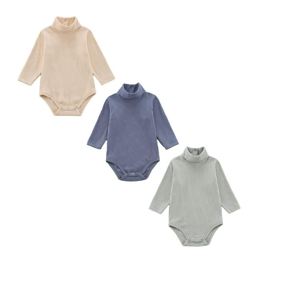 Baby Bodysuit Pajamas Romper Jumpsuit Soft Long Sleeves Bodysuits Newborn Clothes for Boys 3PCS