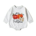Baby Bodysuit Red Boys Girls Long Sleeve Pumpkins Letter Print Romper