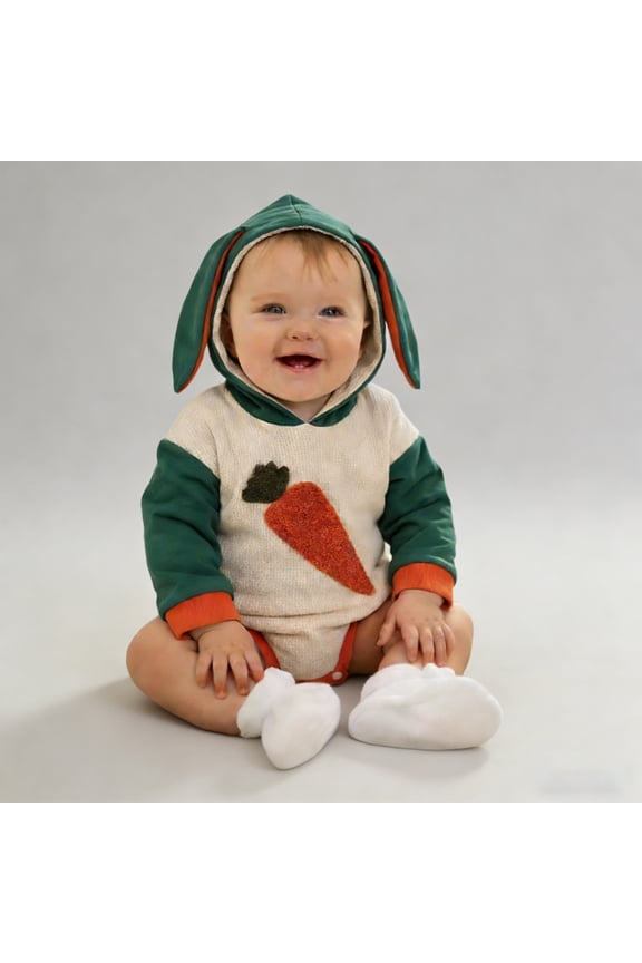 Baby Bodysuit Romper Cute Bunny Easter Romper Long Sleeve Summer Rompers Infant Clothes 12-18 Months