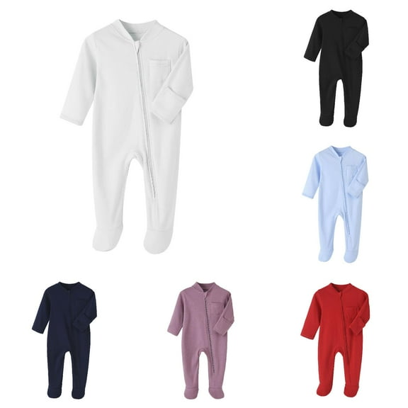 Baby Bodysuit Romper Pajamas Jumpsuit Comfort Long Sleeves Sleeper Preemie Baby Girl Clothing 6PCS