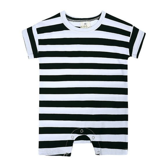 Baby Bodysuit Summer Short Sleeve Striped Romper For Boys And Girls Thin Comfortable Crawling Suit Size 3 M-6 M