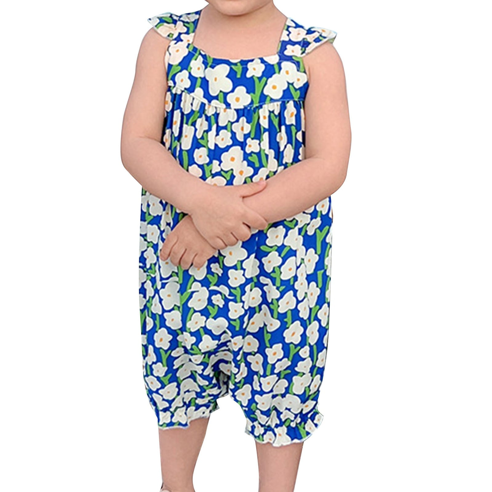 Baby Bodysuit Toddler Baby Girl Rustic Floral Pattern Print Suspender